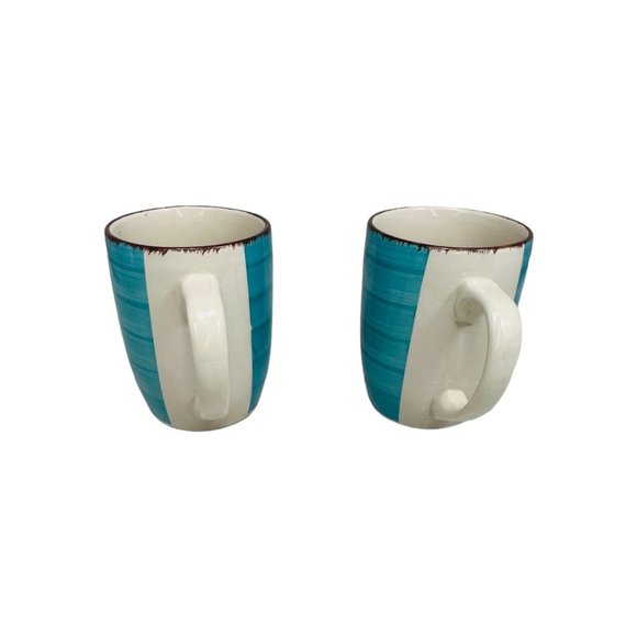 Royal Norfolk Ceramic Blue and White Coffee Mugs Set of 2 - Picture 2 of 8